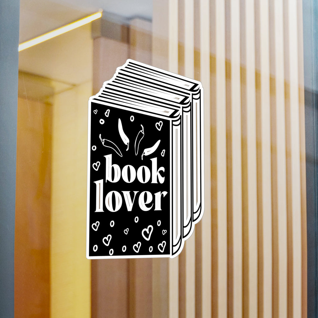 Book Lover Vinyl Sticker — Kiss-Cut Black & White Book Decal