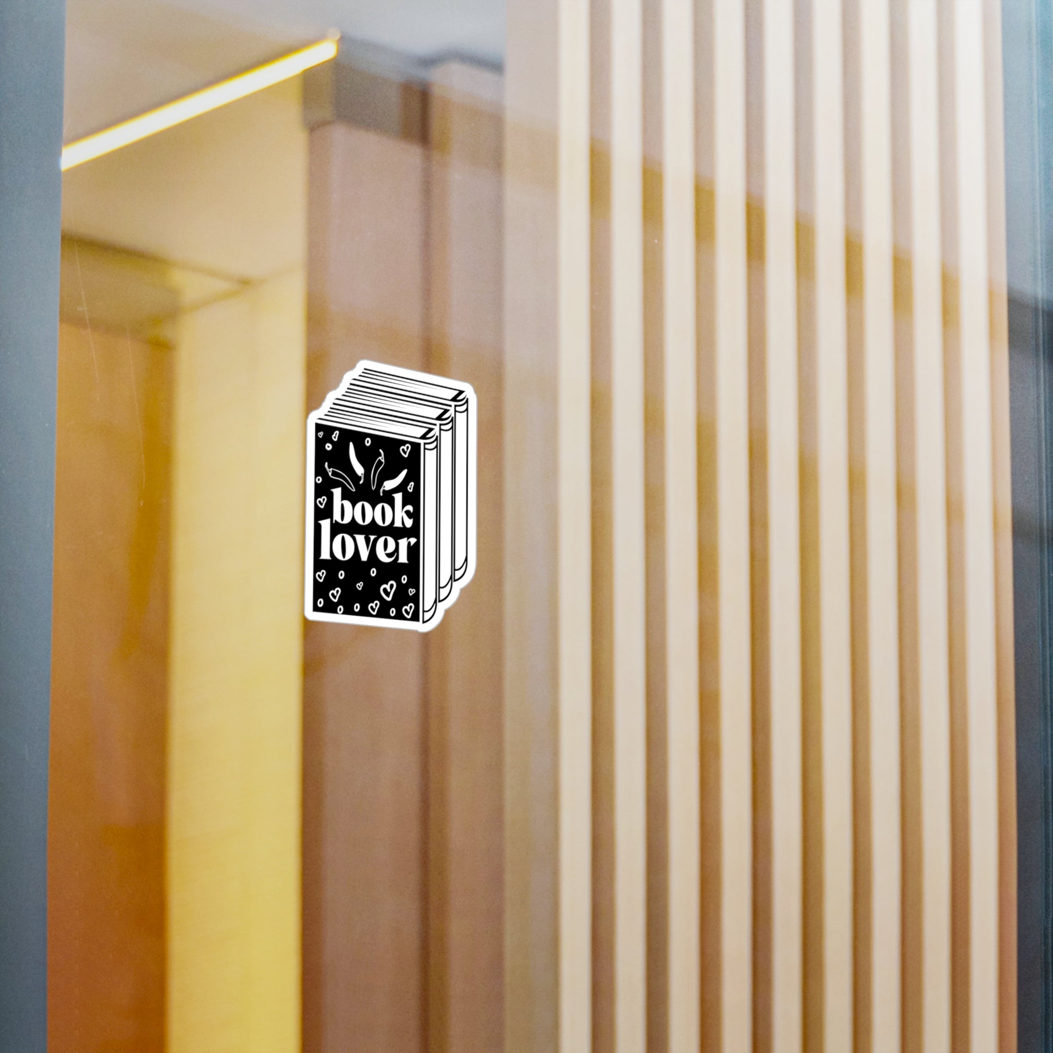 Book Lover Vinyl Sticker — Kiss-Cut Black & White Book Decal