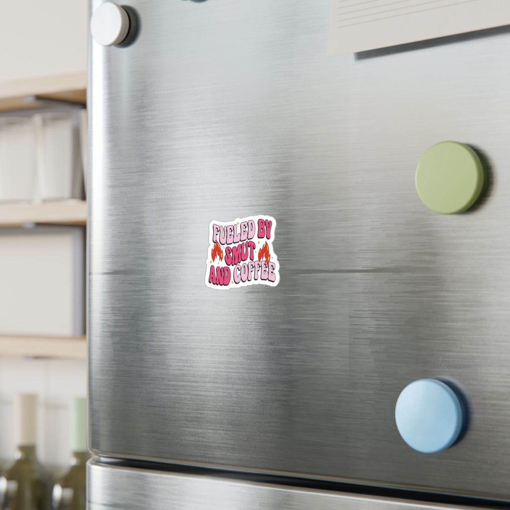 Sticker — "Fueled by Smut and Coffee" Kiss-Cut Vinyl Decal