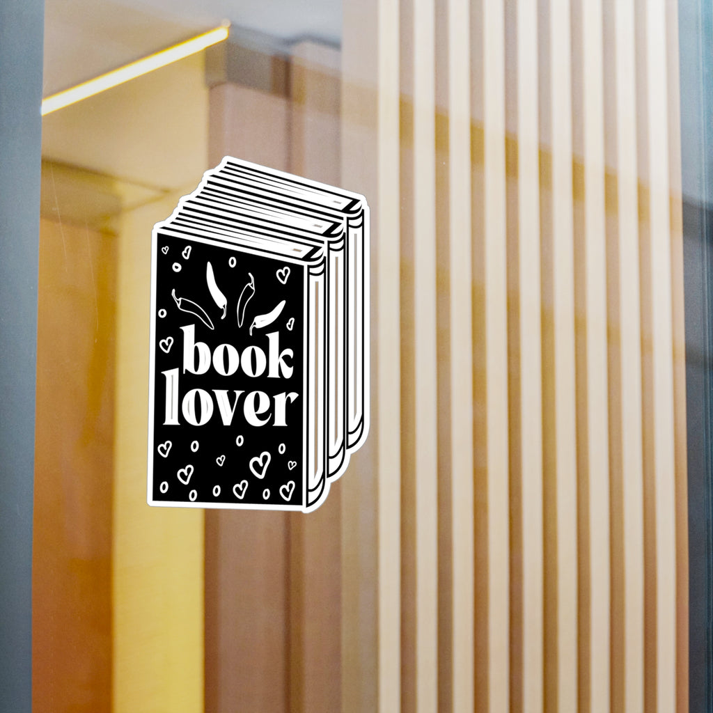 Book Lover Vinyl Sticker — Kiss-Cut Black & White Book Decal
