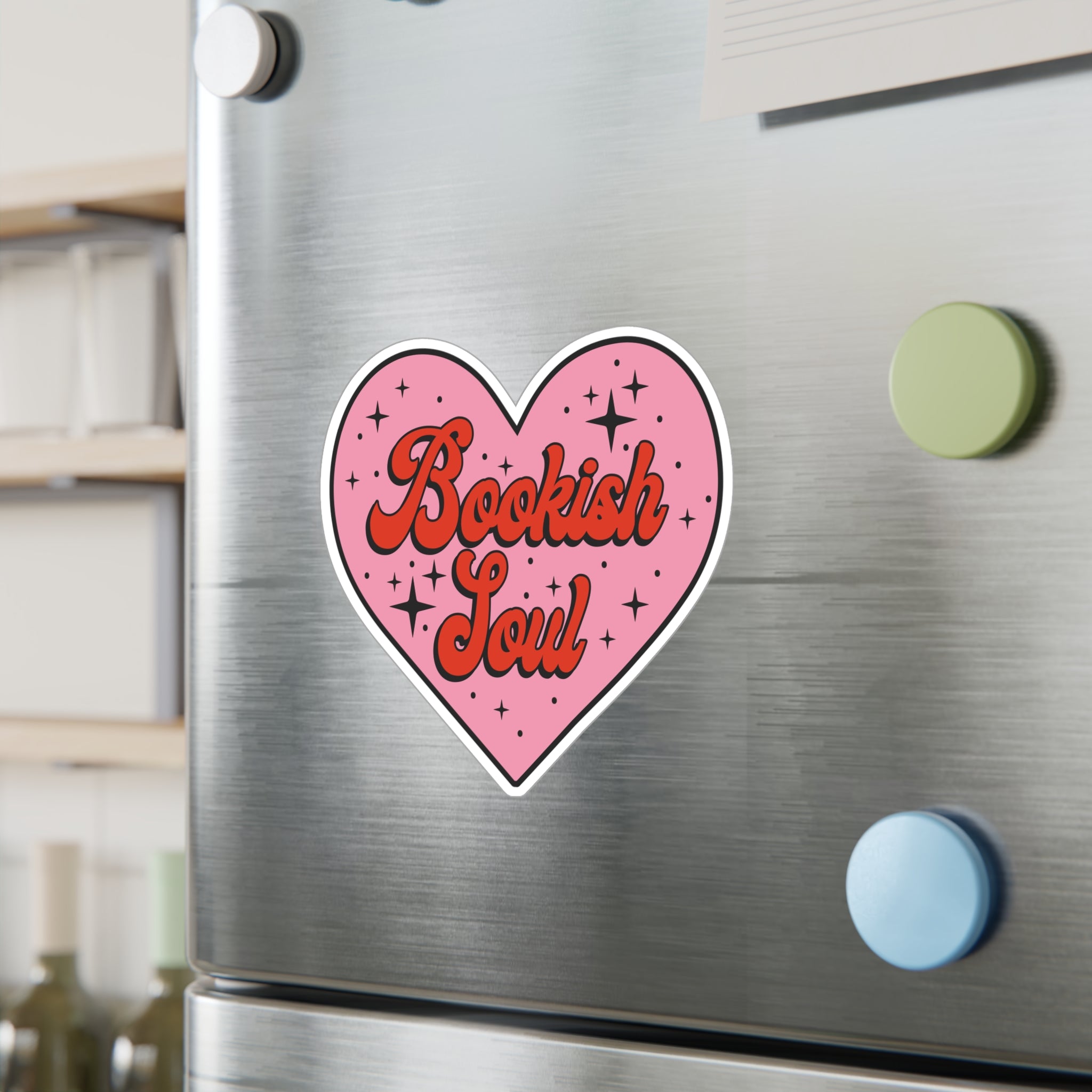 Bookish Soul Heart Sticker - Kiss-Cut Vinyl Decal for Book Lovers