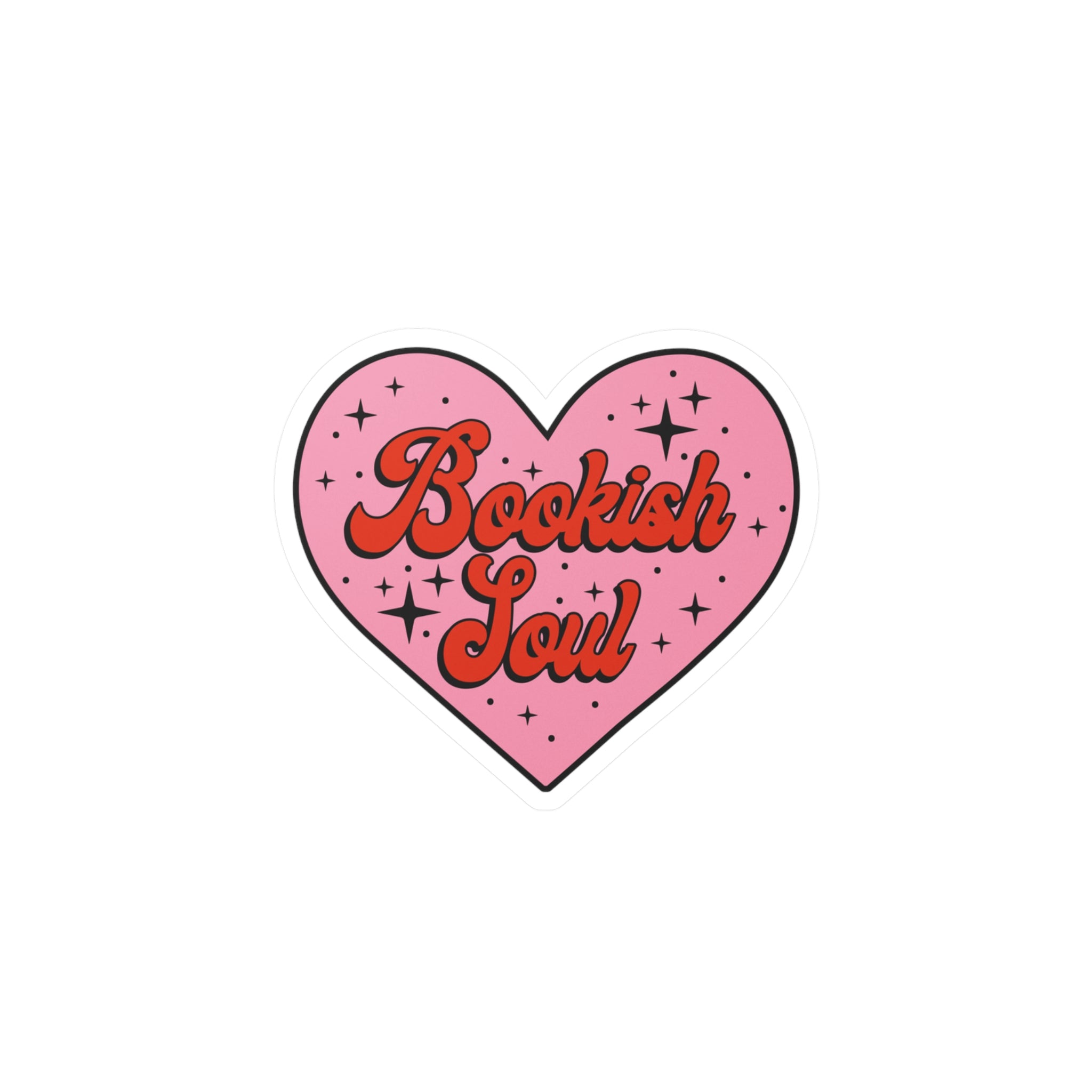 Bookish Soul Heart Sticker - Kiss-Cut Vinyl Decal for Book Lovers