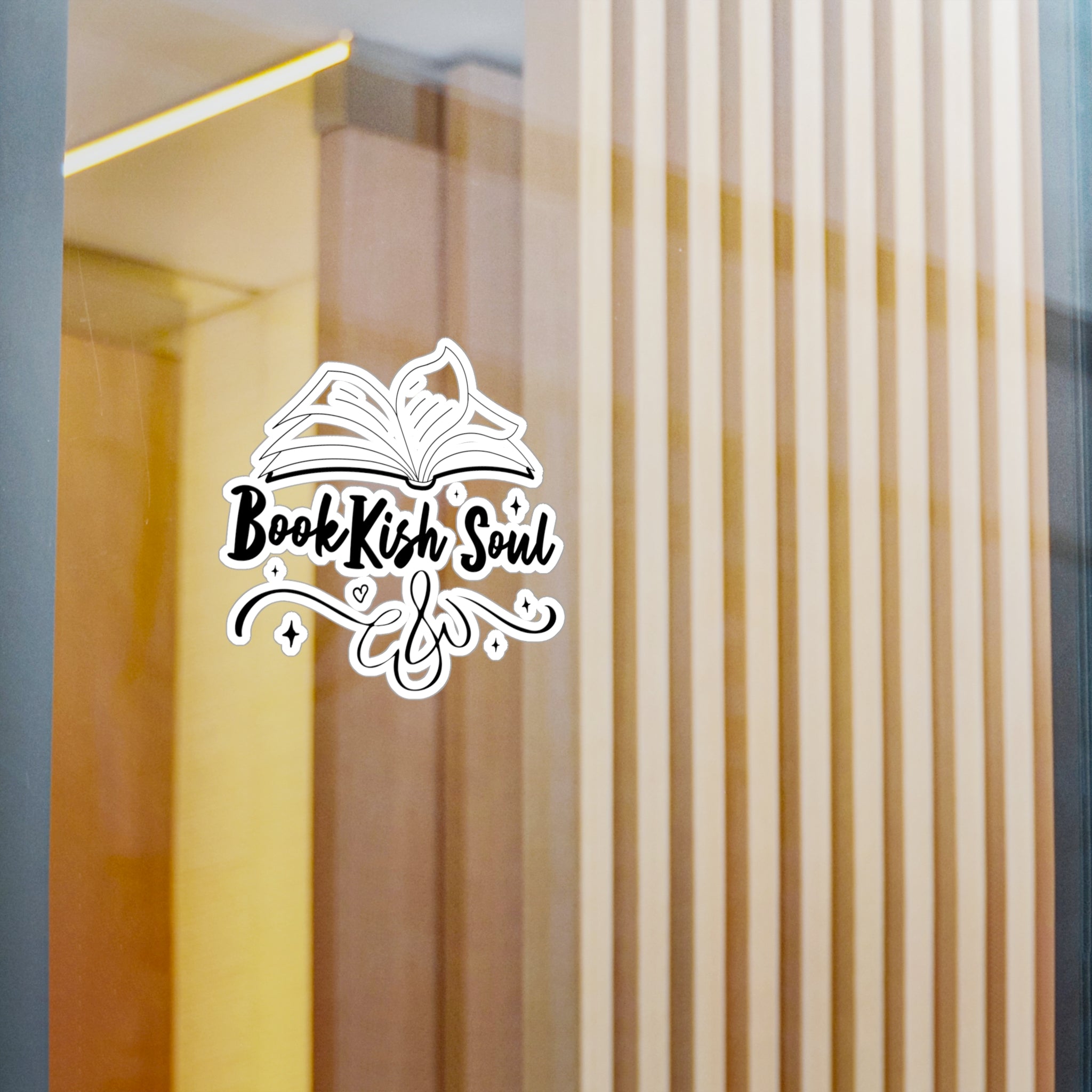 Bookish Soul Kiss-Cut Vinyl Sticker — Open Book Literary Decal for Laptops, Water Bottles, & Journals