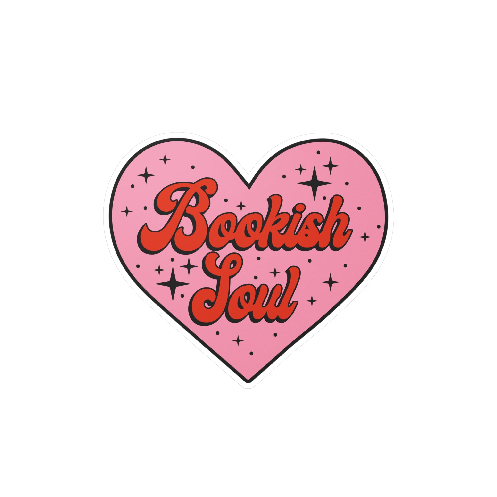 Bookish Soul Heart Sticker - Kiss-Cut Vinyl Decal for Book Lovers