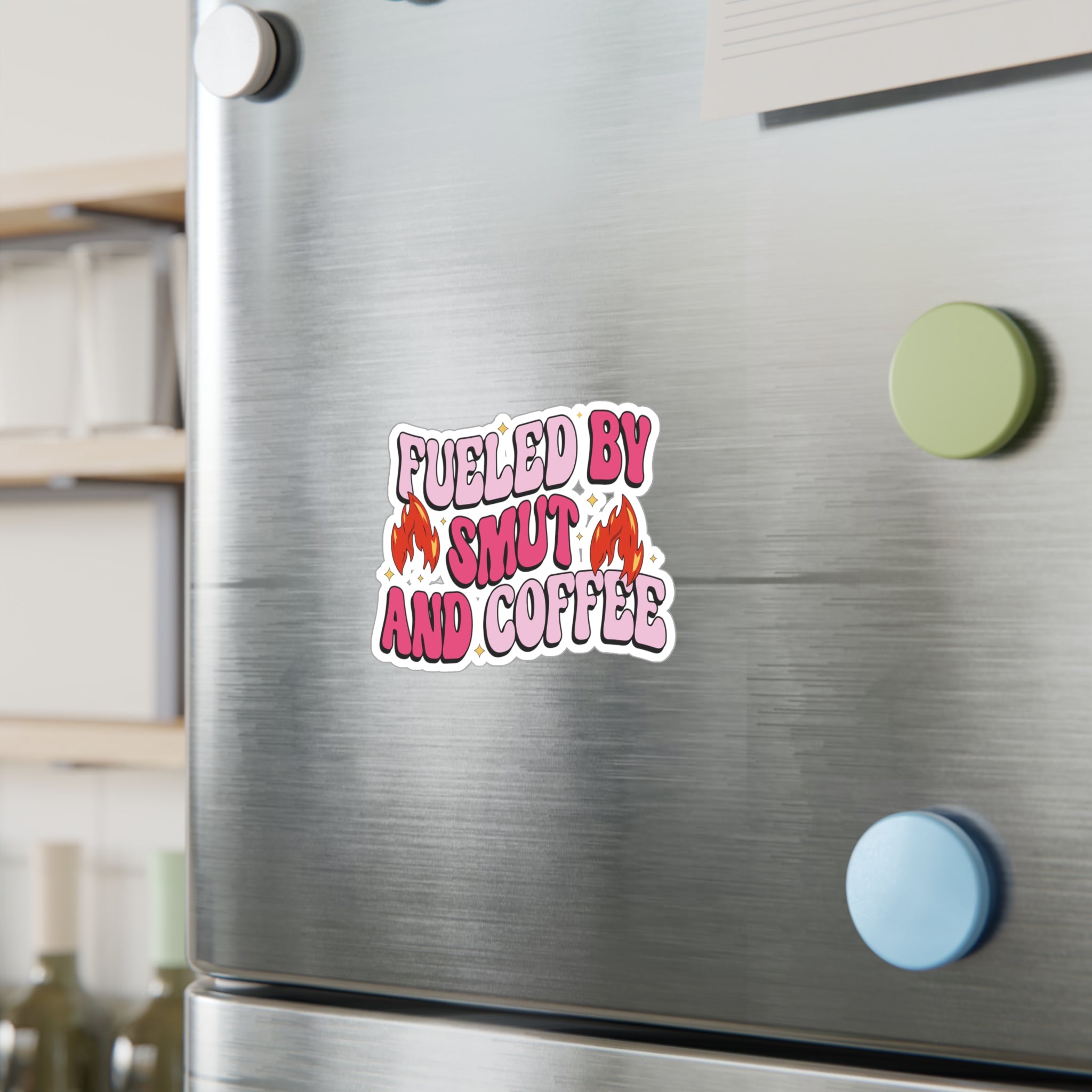 Sticker — "Fueled by Smut and Coffee" Kiss-Cut Vinyl Decal