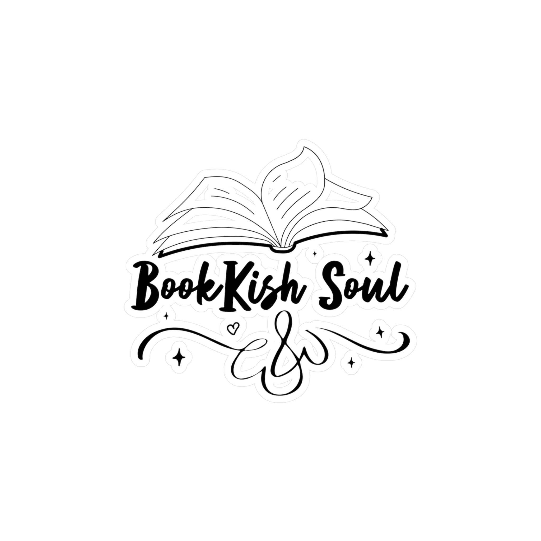 Bookish Soul Kiss-Cut Vinyl Sticker — Open Book Literary Decal for Laptops, Water Bottles, & Journals