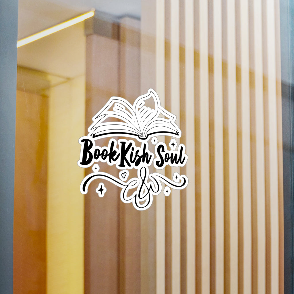 Bookish Soul Kiss-Cut Vinyl Sticker — Open Book Literary Decal for Laptops, Water Bottles, & Journals