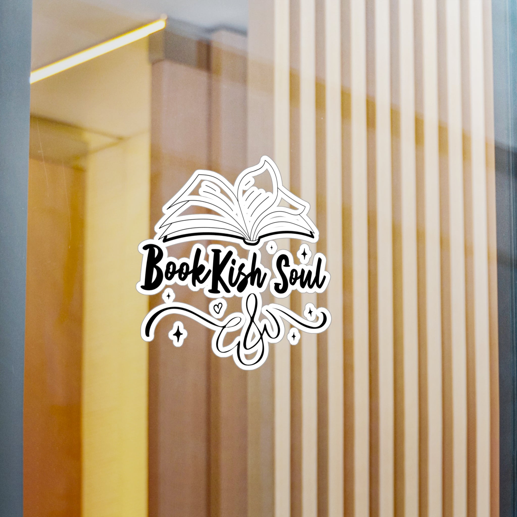 Bookish Soul Kiss-Cut Vinyl Sticker — Open Book Literary Decal for Laptops, Water Bottles, & Journals