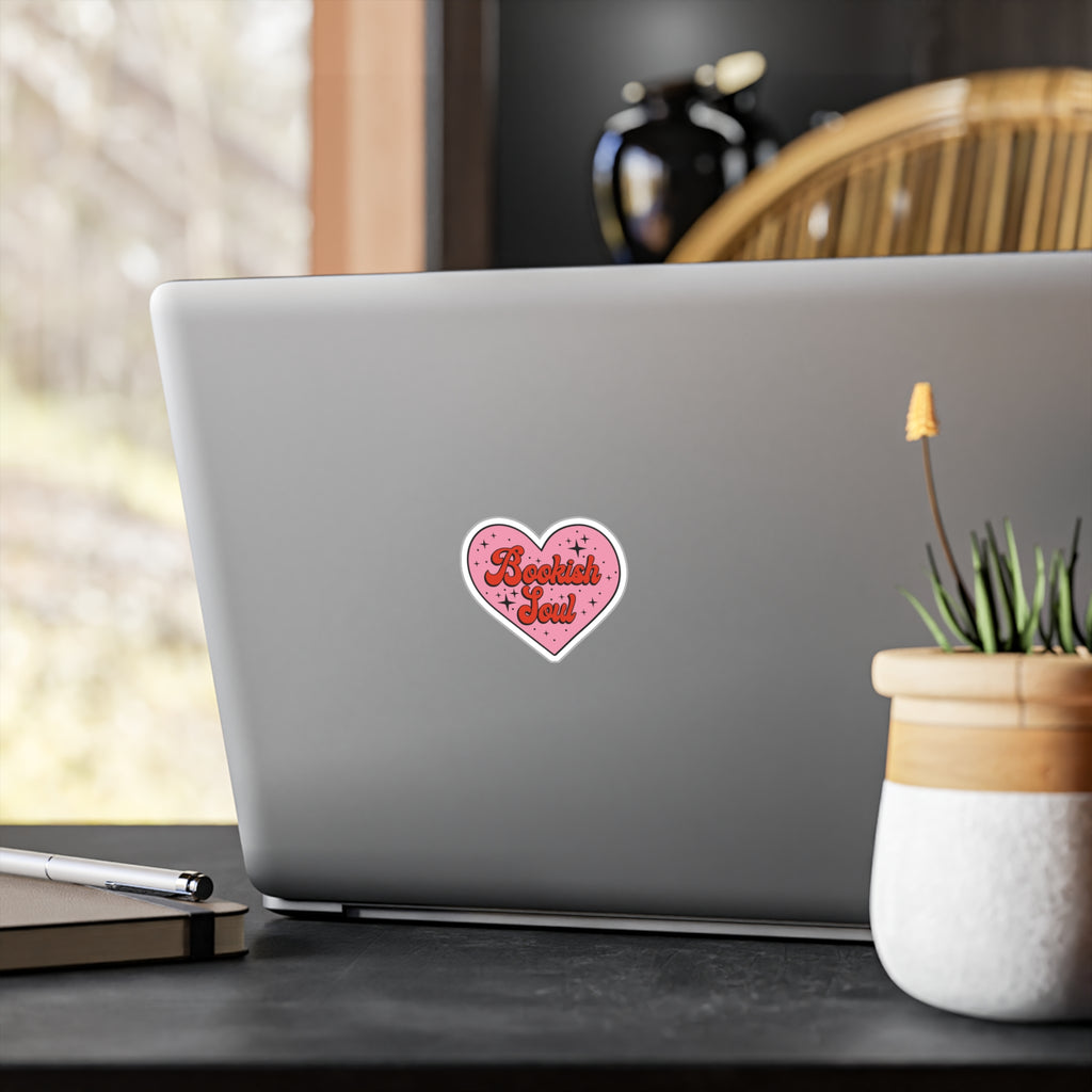 Bookish Soul Heart Sticker - Kiss-Cut Vinyl Decal for Book Lovers