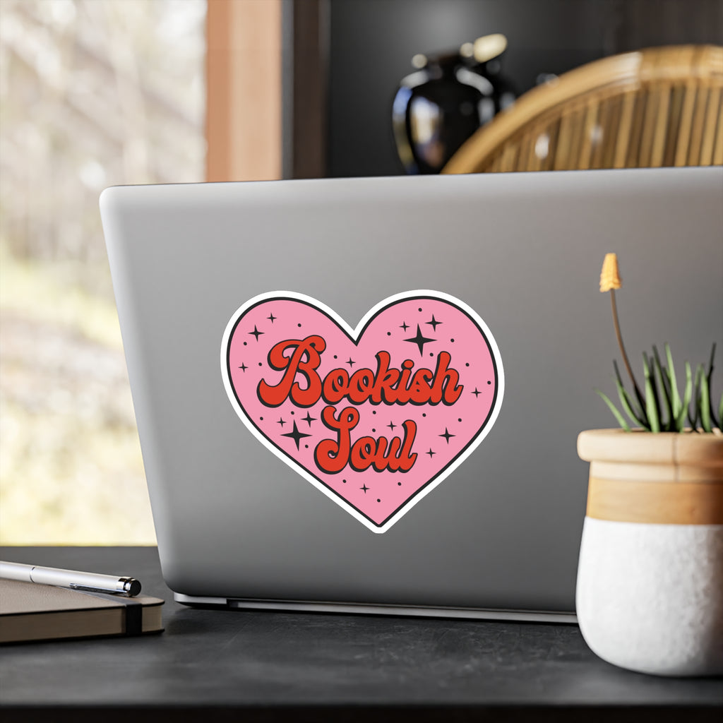 Bookish Soul Heart Sticker - Kiss-Cut Vinyl Decal for Book Lovers
