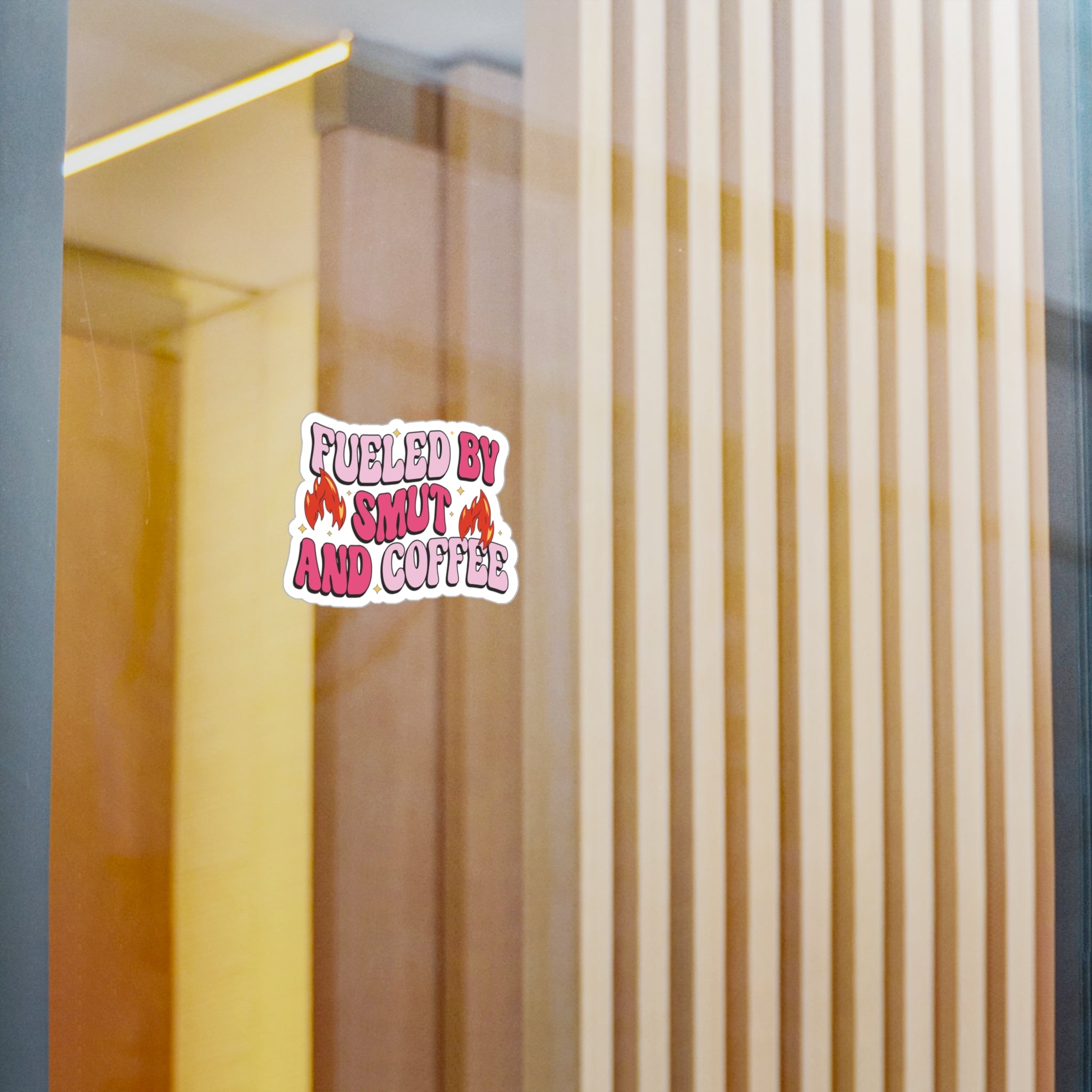 Sticker — "Fueled by Smut and Coffee" Kiss-Cut Vinyl Decal