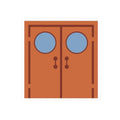 Doorway Graphic Sticker — Retro Double Doors Kiss-Cut Laptop Decal