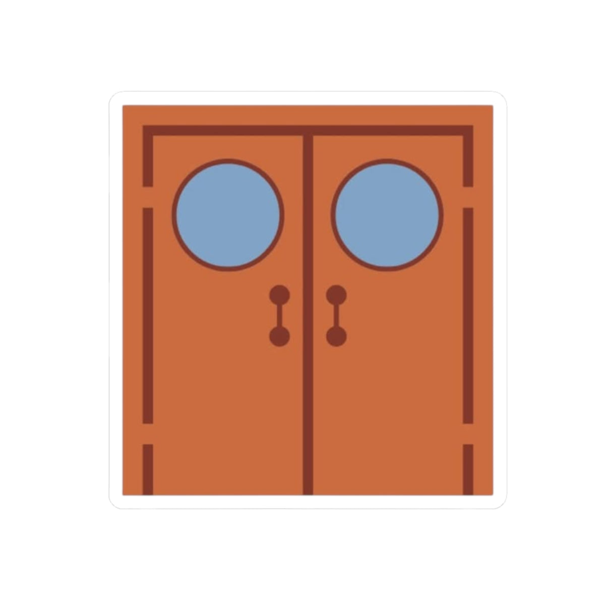 Doorway Graphic Sticker — Retro Double Doors Kiss-Cut Laptop Decal