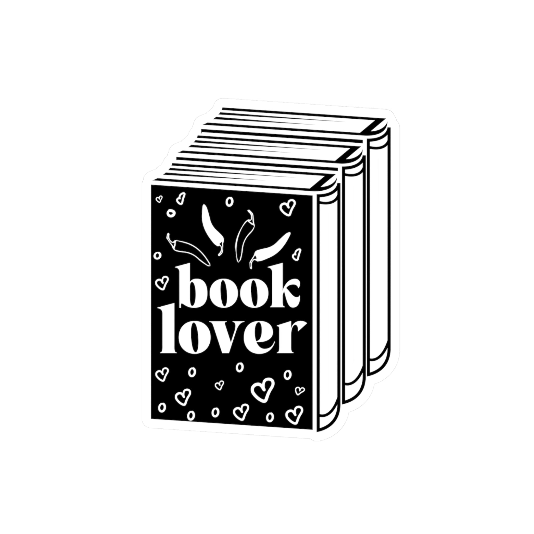 Book Lover Vinyl Sticker — Kiss-Cut Black & White Book Decal
