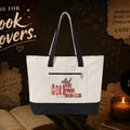 Book Club Zippered Canvas Tote — "Did You Finish?" / "Good Girls Read Dirty Books" Literary Tote