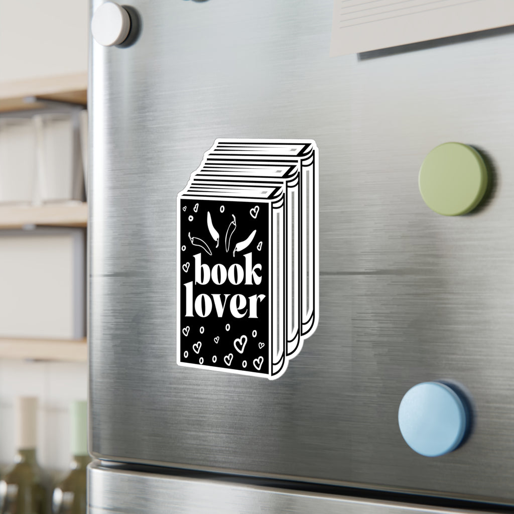 Book Lover Vinyl Sticker — Kiss-Cut Black & White Book Decal