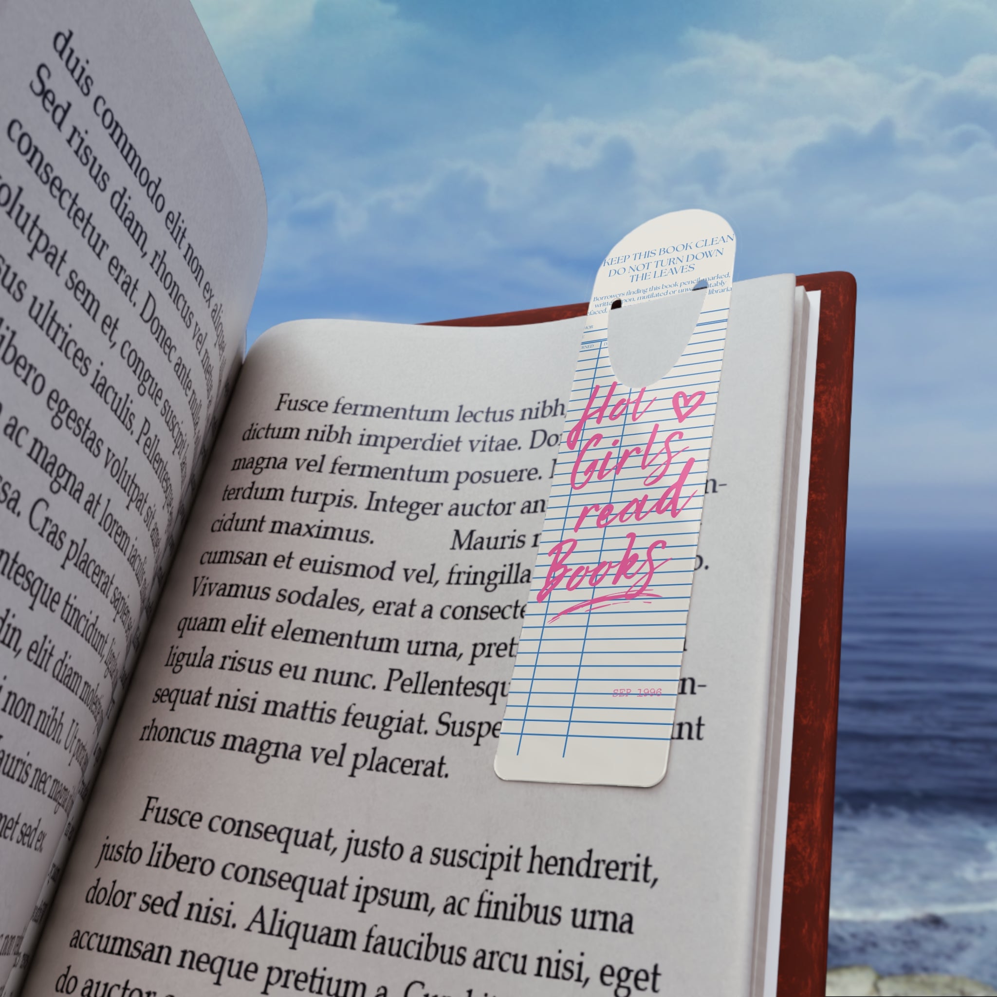 Bookmark - "Hot Girls Read Books" Feminine Literary Bookmark, Pink Script Book Lover Gift