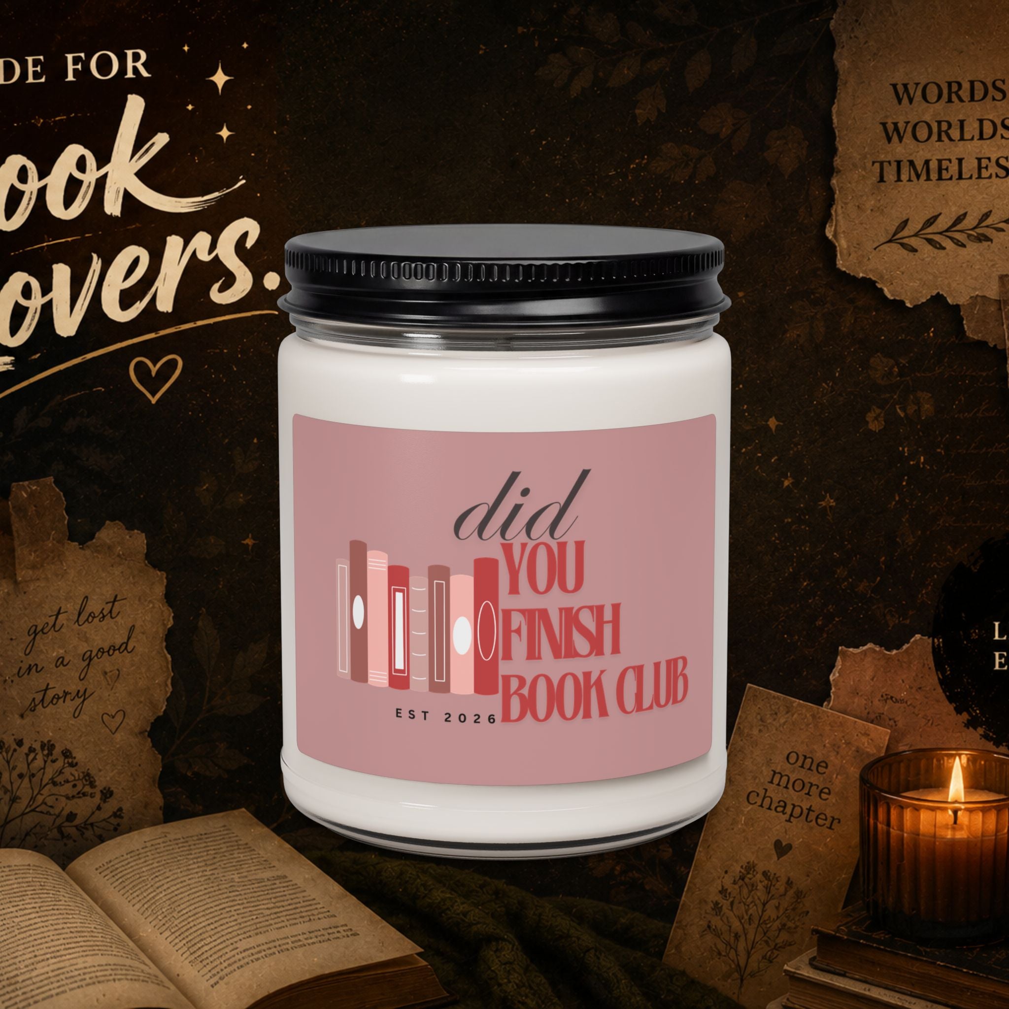 Book Club Soy Candle — "Did You Finish" Decorative Scented Candle (9oz)