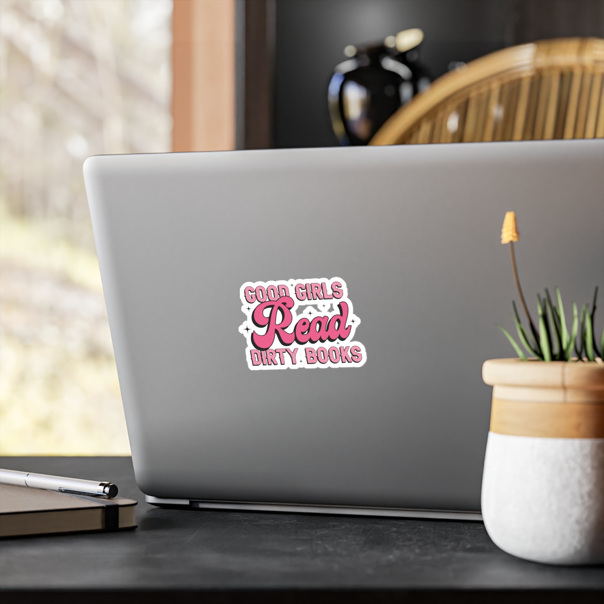 Sticker — “Good Girls Read Dirty Books” Pink Kiss-Cut Vinyl Decal