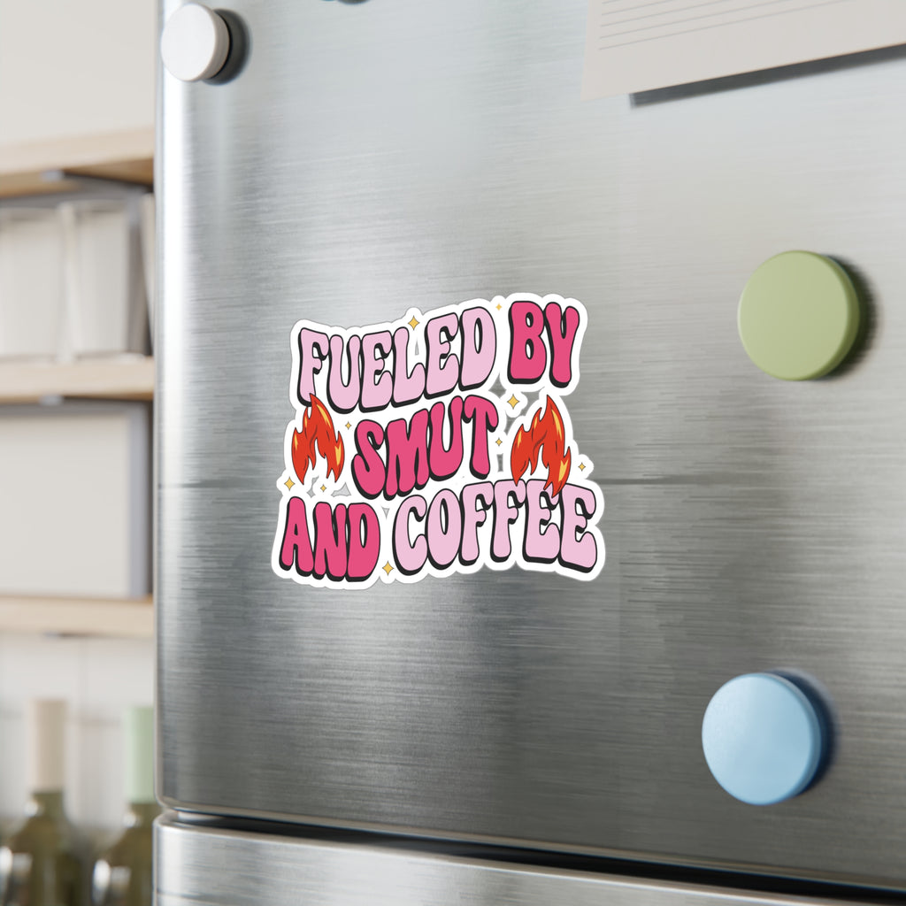 Sticker — "Fueled by Smut and Coffee" Kiss-Cut Vinyl Decal