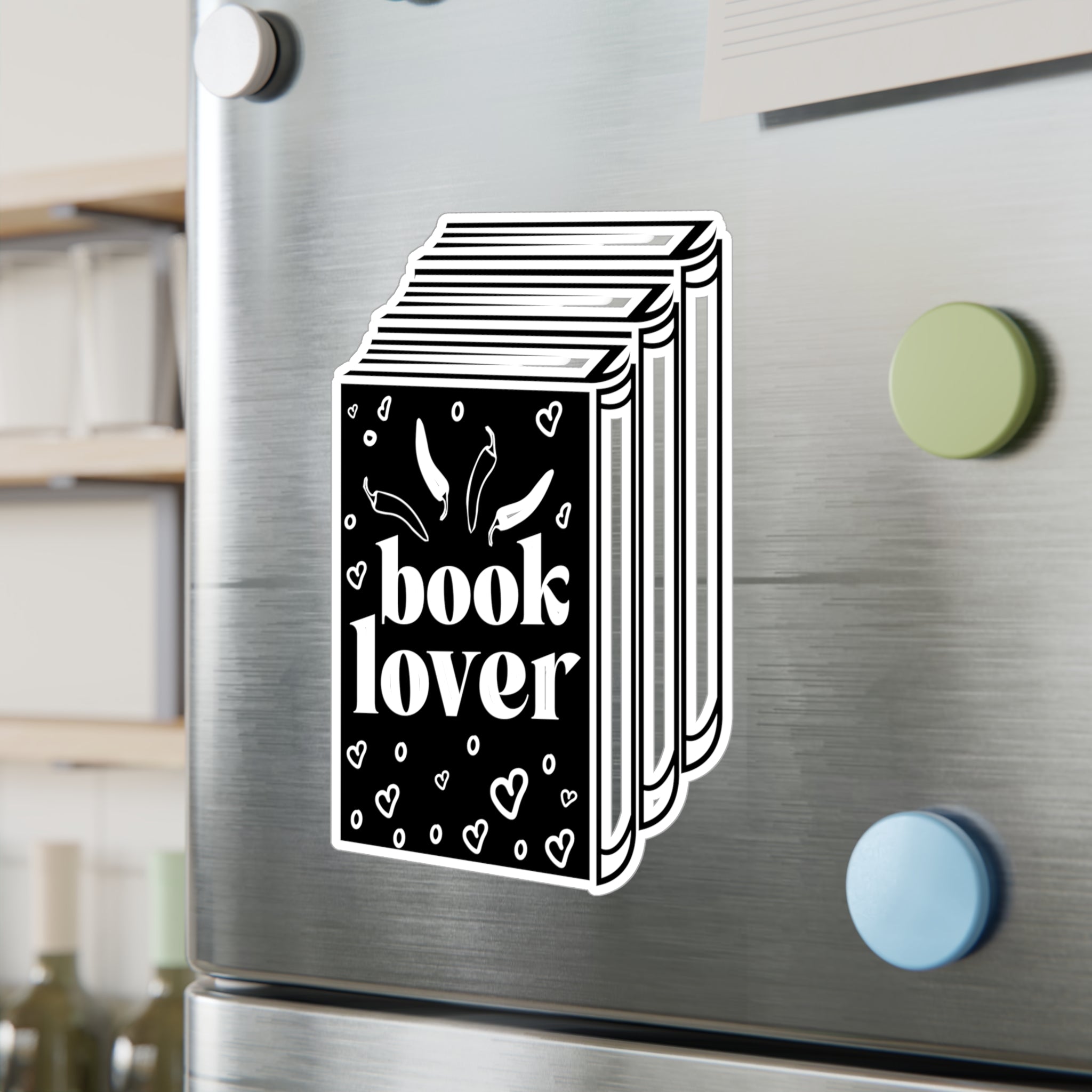 Book Lover Vinyl Sticker — Kiss-Cut Black & White Book Decal