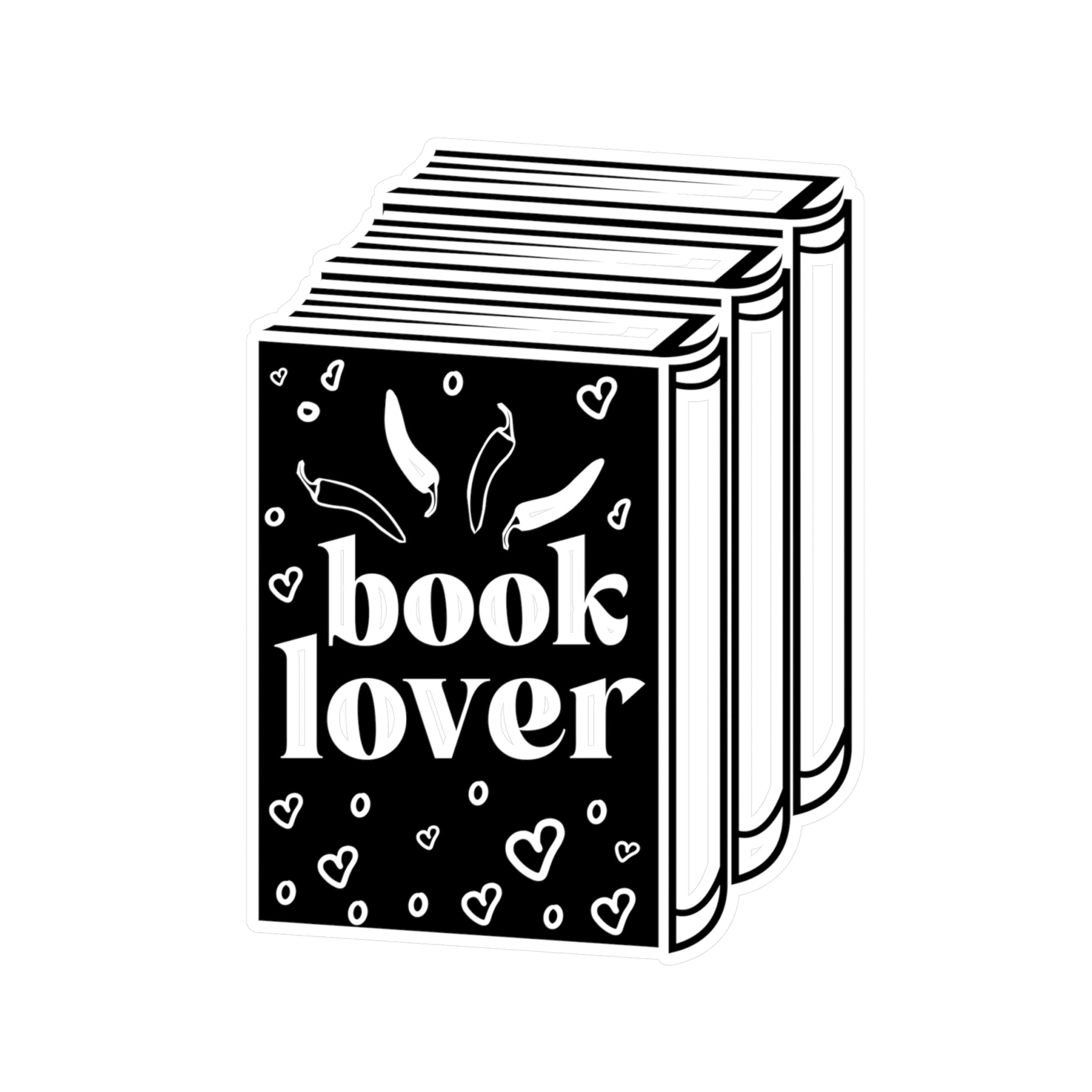 Book Lover Vinyl Sticker — Kiss-Cut Black & White Book Decal