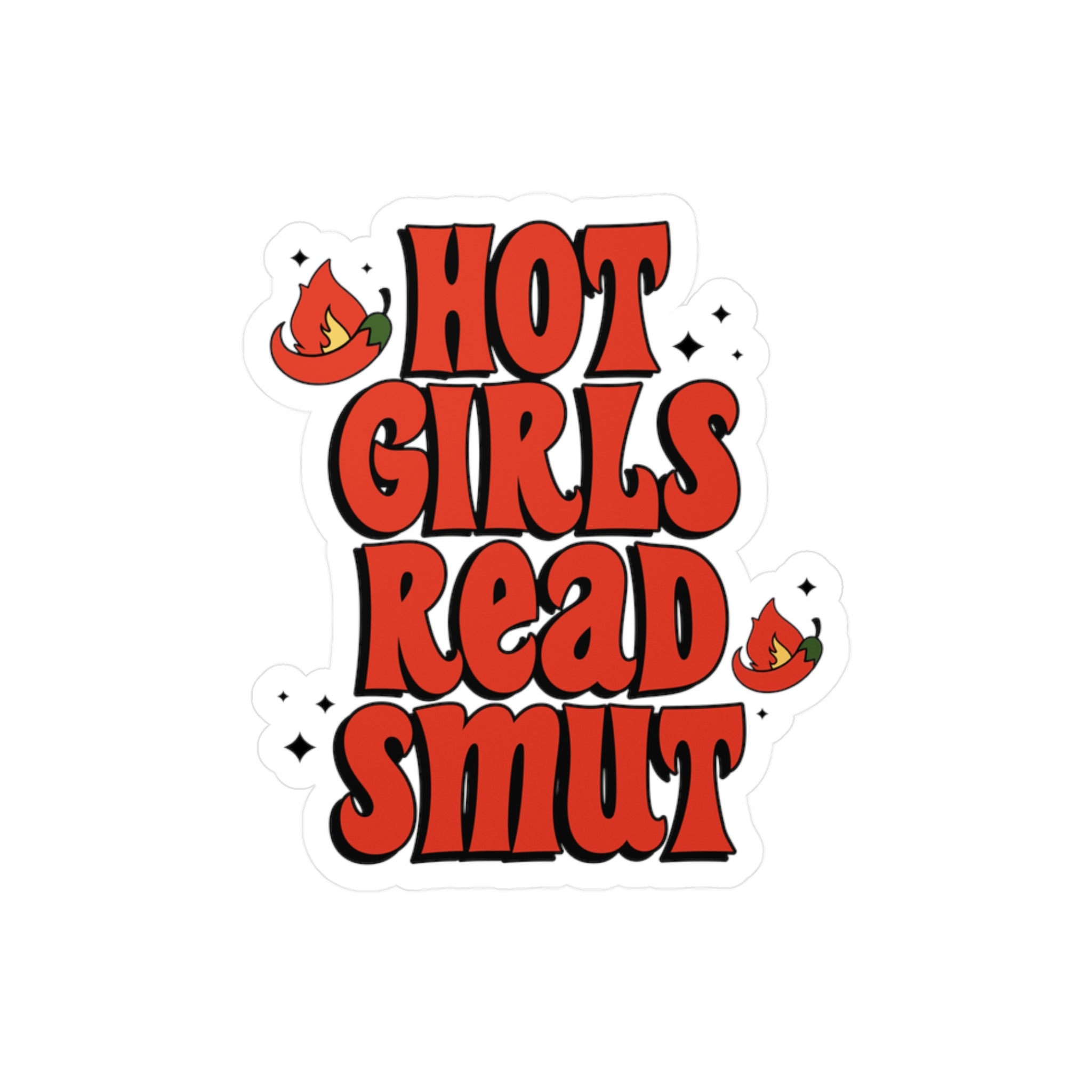 Kiss-Cut Sticker — “Hot Girls Read Smut” Bold Retro Vinyl Decal