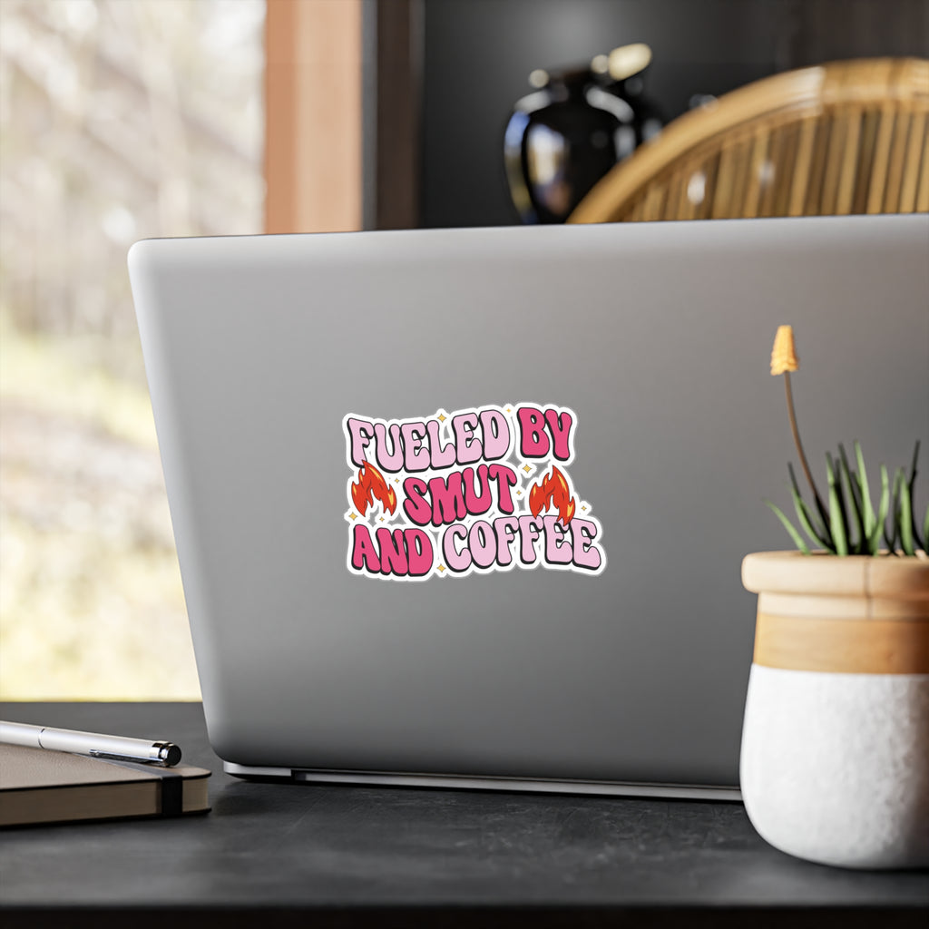 Sticker — "Fueled by Smut and Coffee" Kiss-Cut Vinyl Decal