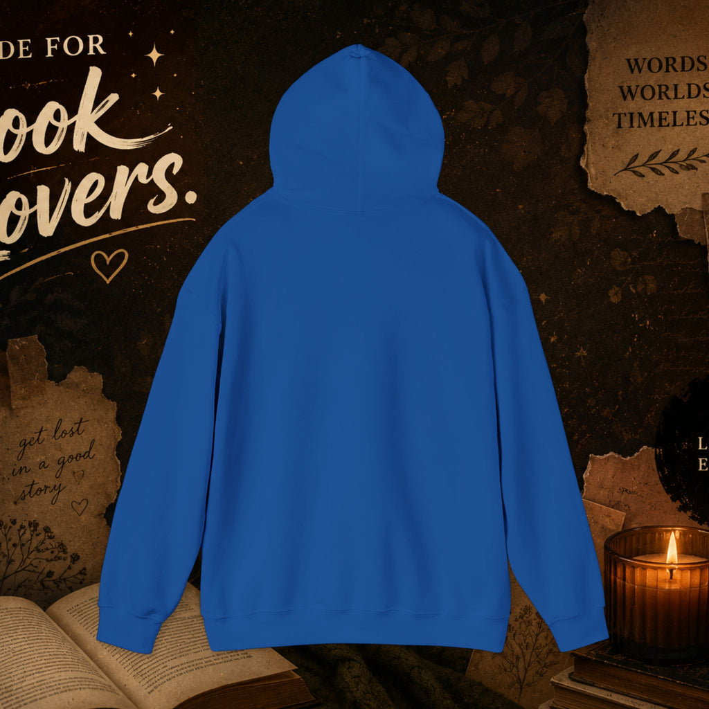 Book Lover Heart Hoodie — "Books" Script Chest Graphic