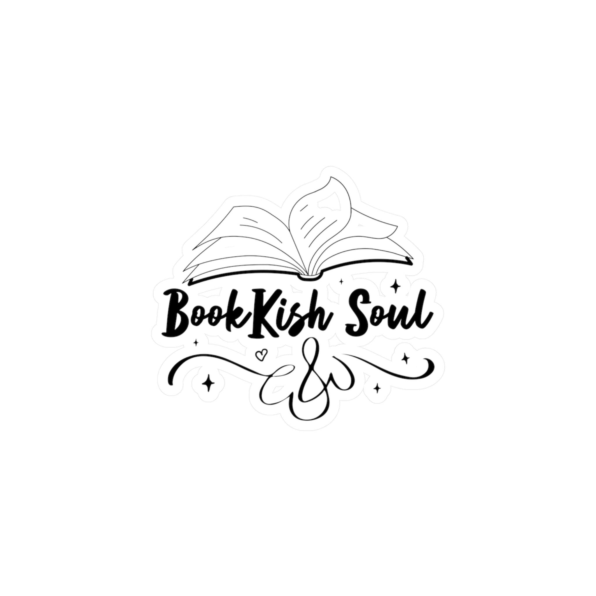 Bookish Soul Kiss-Cut Vinyl Sticker — Open Book Literary Decal for Laptops, Water Bottles, & Journals