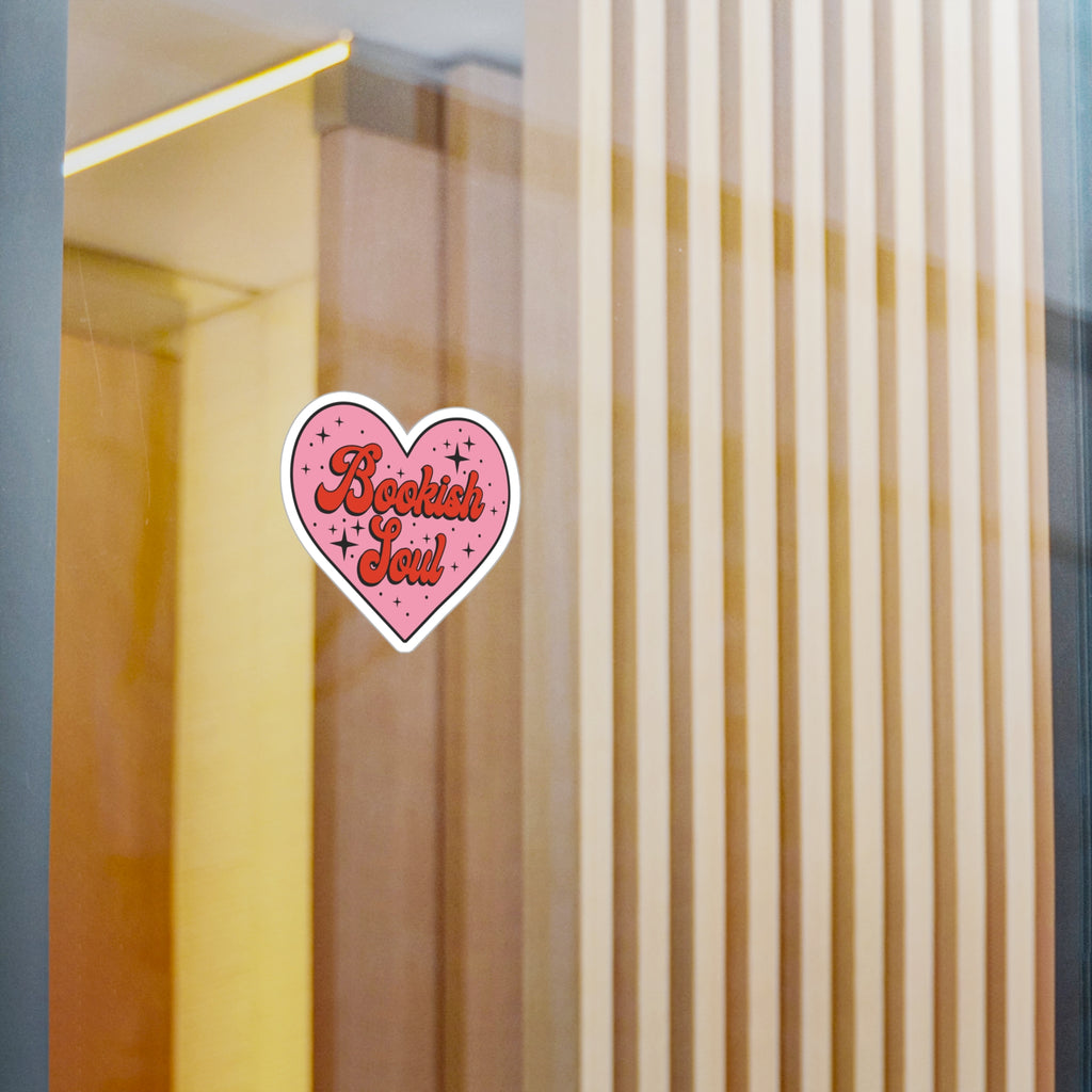 Bookish Soul Heart Sticker - Kiss-Cut Vinyl Decal for Book Lovers