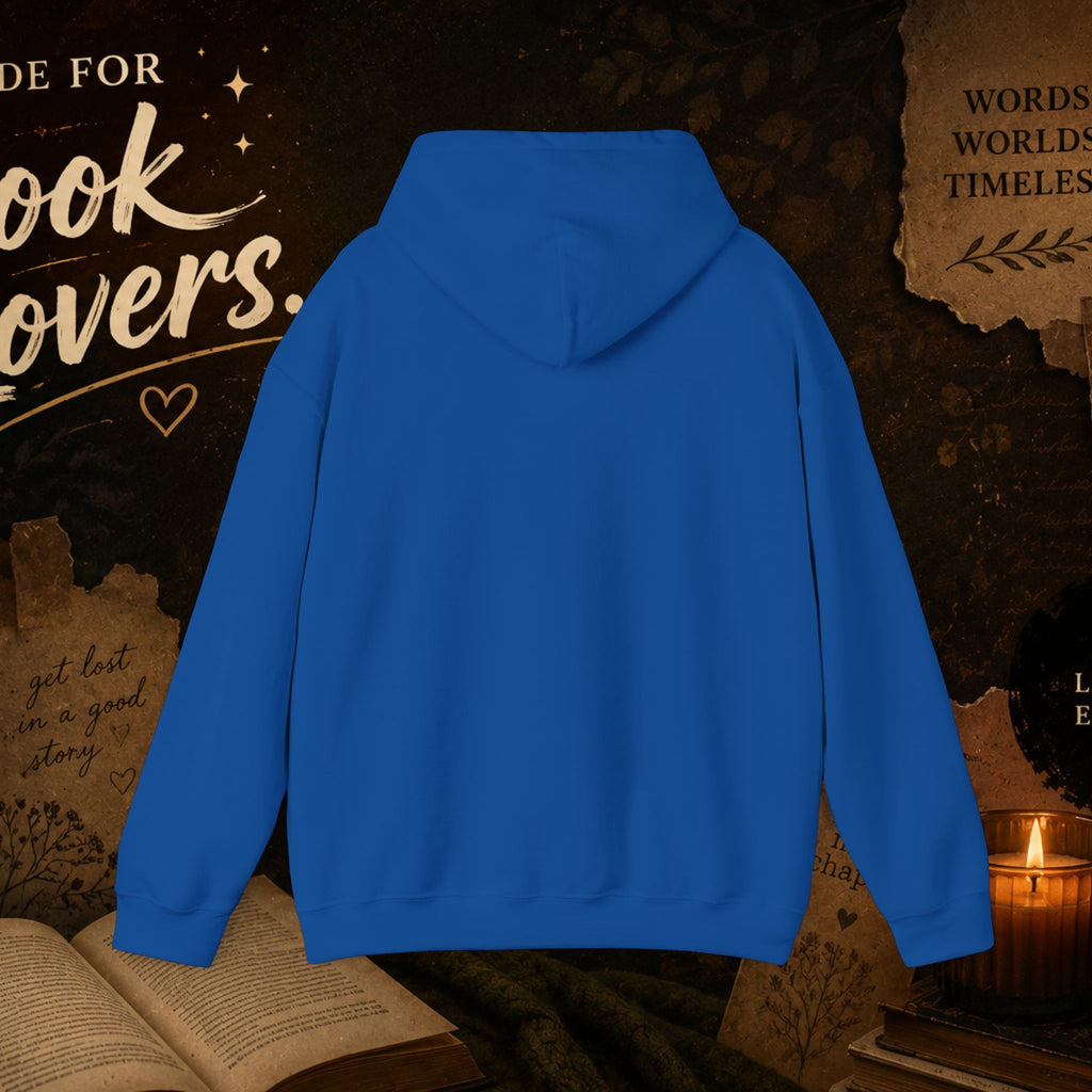 Book Lover Heart Hoodie — "Books" Script Chest Graphic