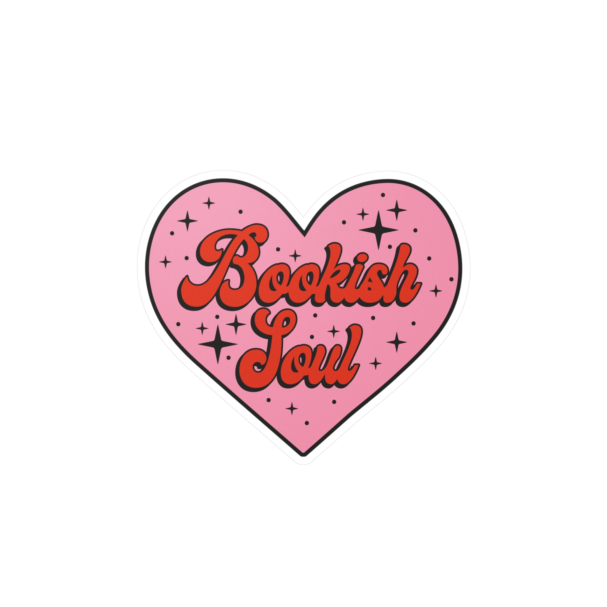 Bookish Soul Heart Sticker - Kiss-Cut Vinyl Decal for Book Lovers
