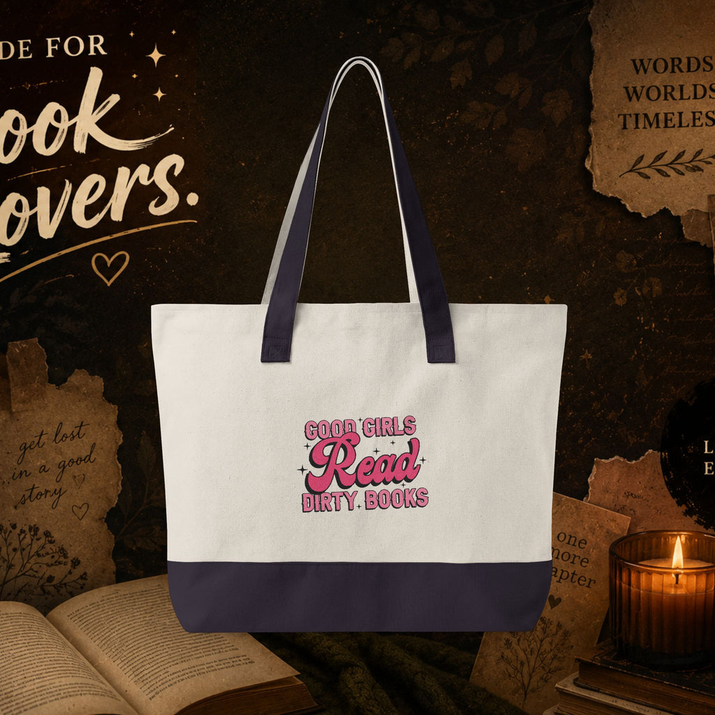 Book Club Zippered Canvas Tote — "Did You Finish?" / "Good Girls Read Dirty Books" Literary Tote
