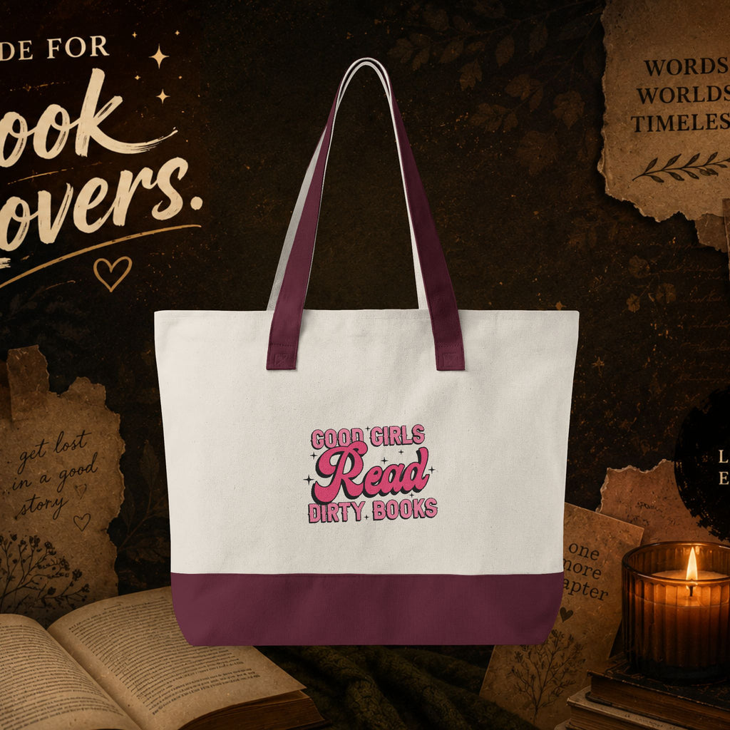 Book Club Zippered Canvas Tote — "Did You Finish?" / "Good Girls Read Dirty Books" Literary Tote