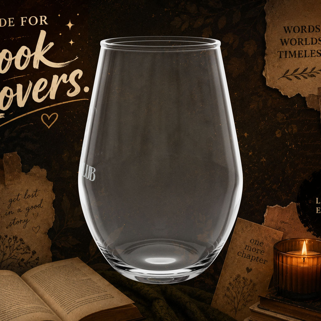 Book Lover Stemless Wine Glass – 'You Finish My Book' Engraved 11.5oz
