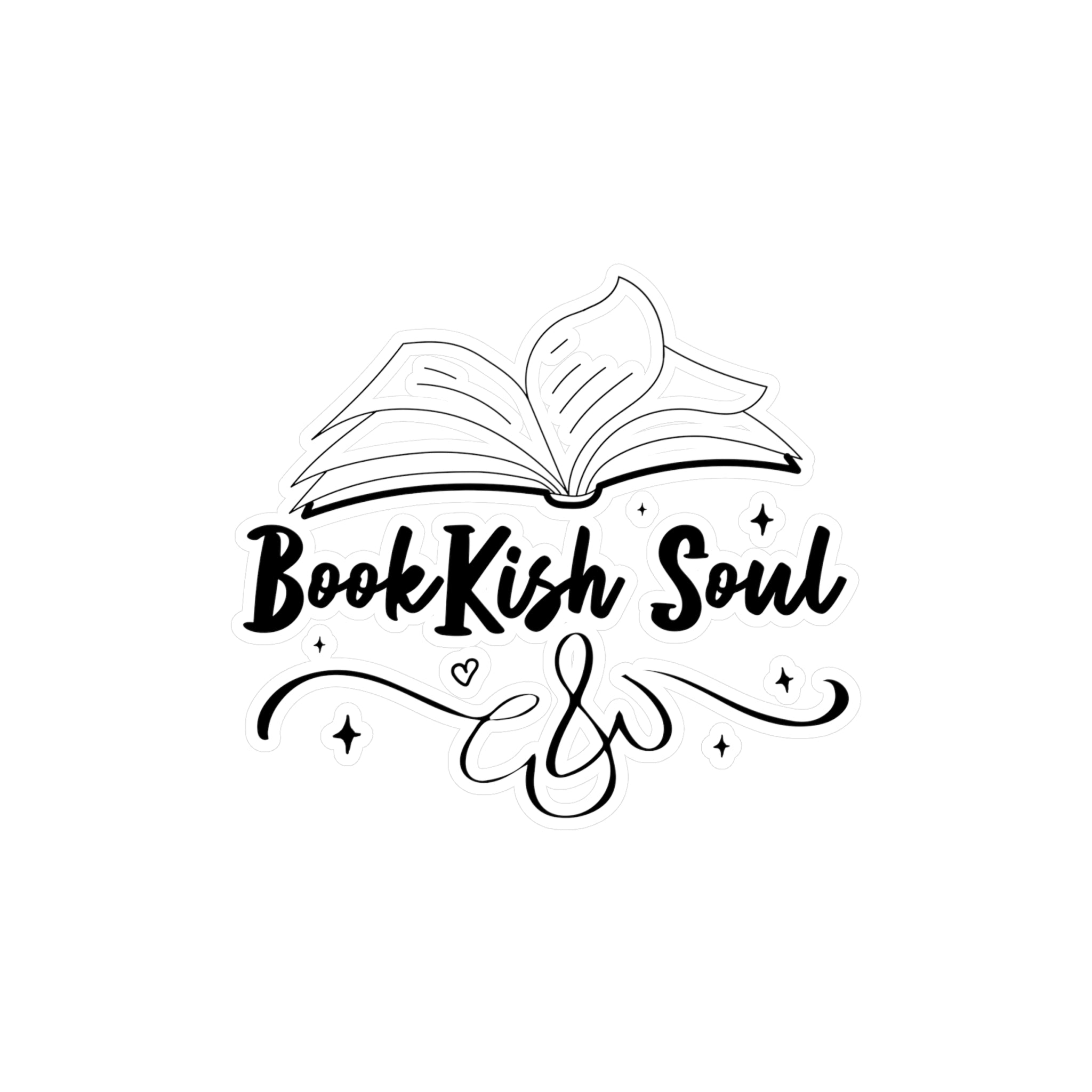 Bookish Soul Kiss-Cut Vinyl Sticker — Open Book Literary Decal for Laptops, Water Bottles, & Journals
