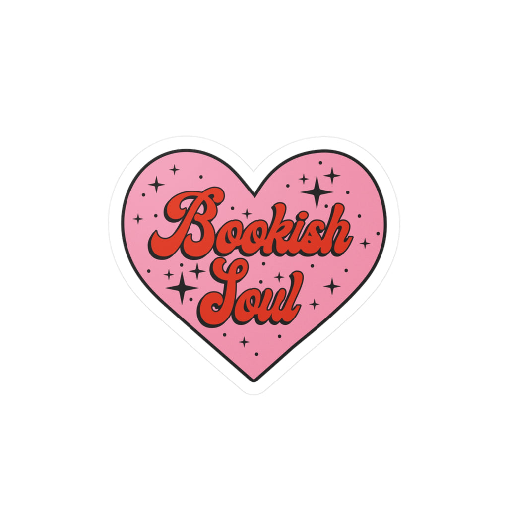 Bookish Soul Heart Sticker - Kiss-Cut Vinyl Decal for Book Lovers
