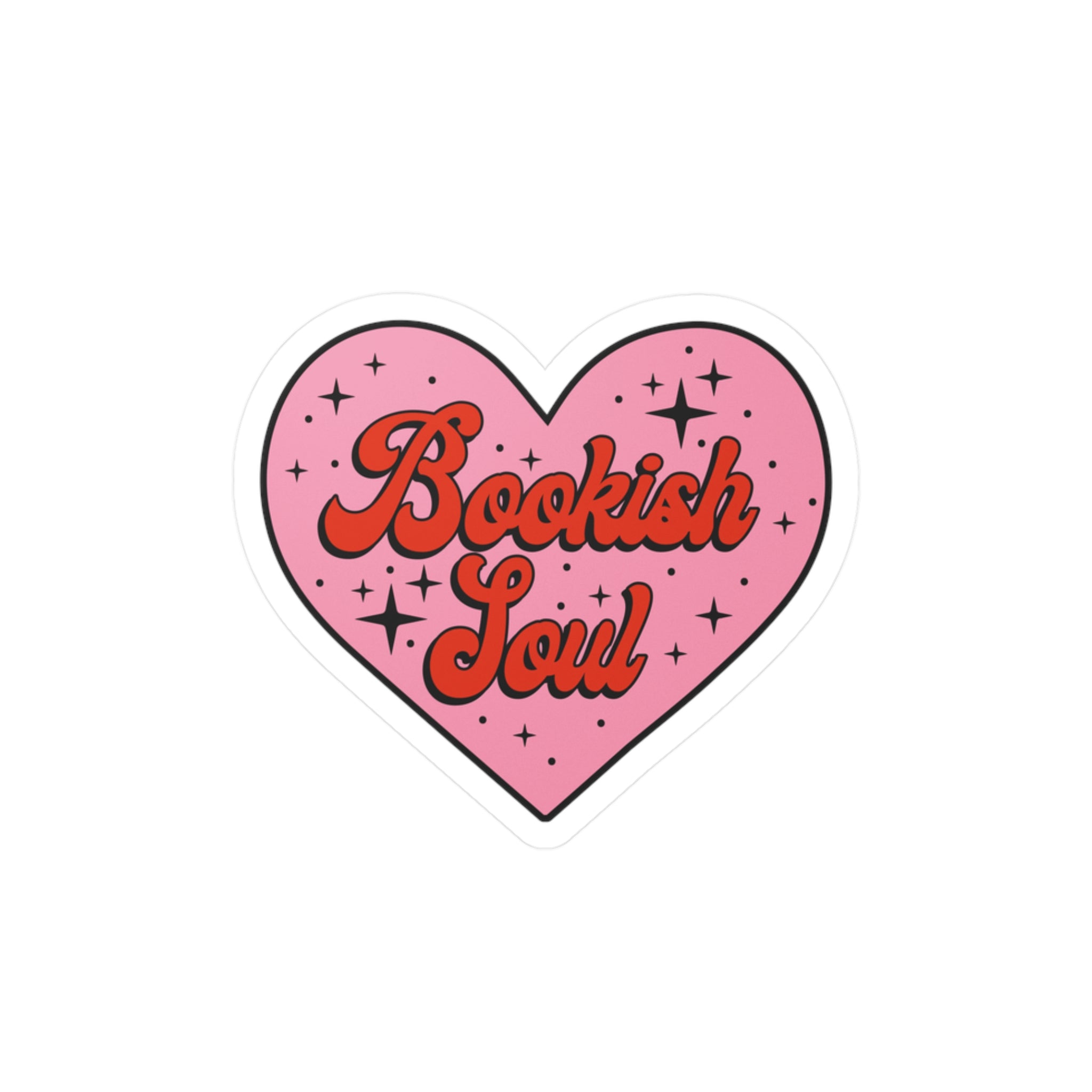 Bookish Soul Heart Sticker - Kiss-Cut Vinyl Decal for Book Lovers