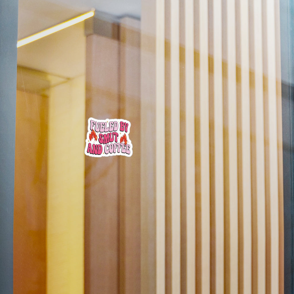 Sticker — "Fueled by Smut and Coffee" Kiss-Cut Vinyl Decal