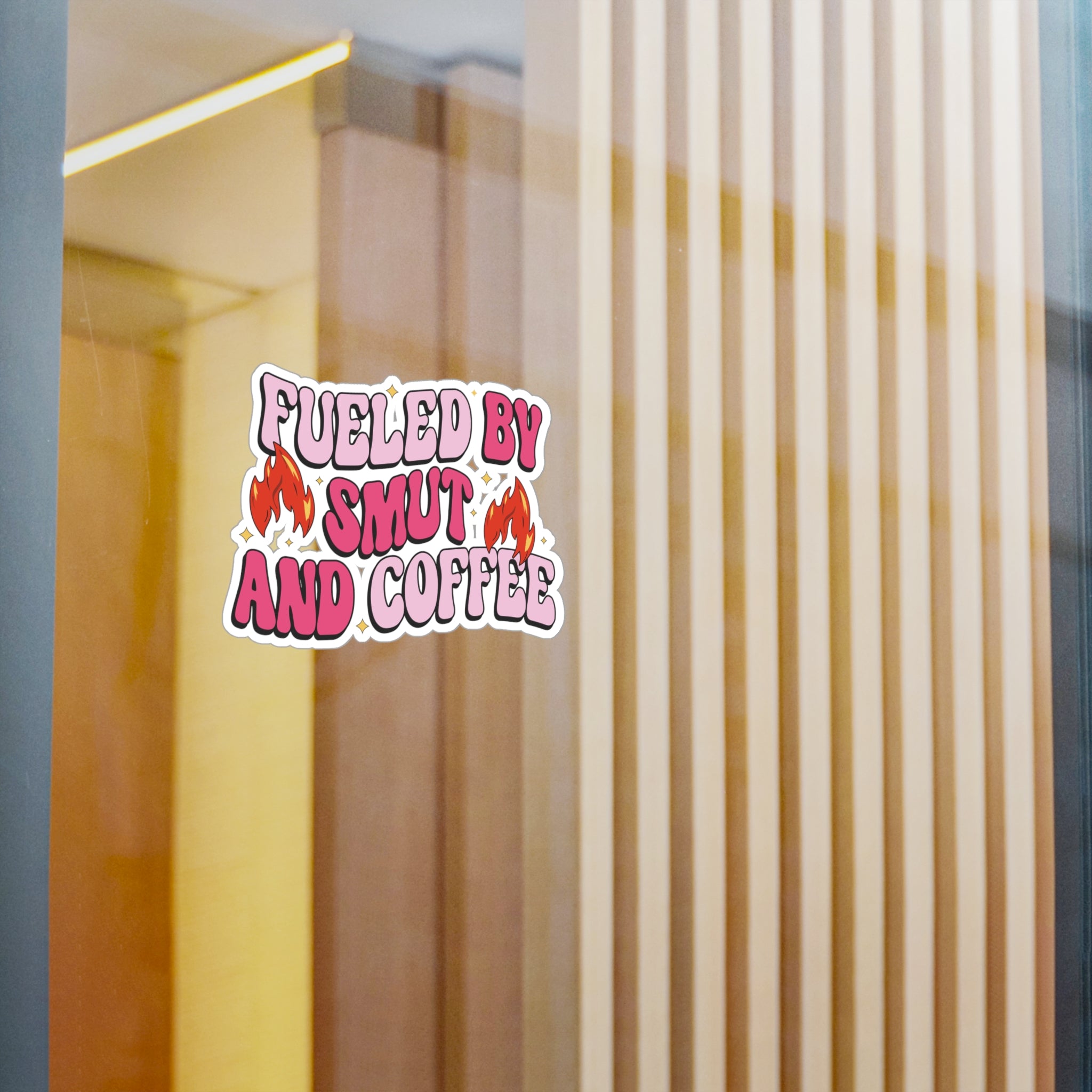 Sticker — "Fueled by Smut and Coffee" Kiss-Cut Vinyl Decal