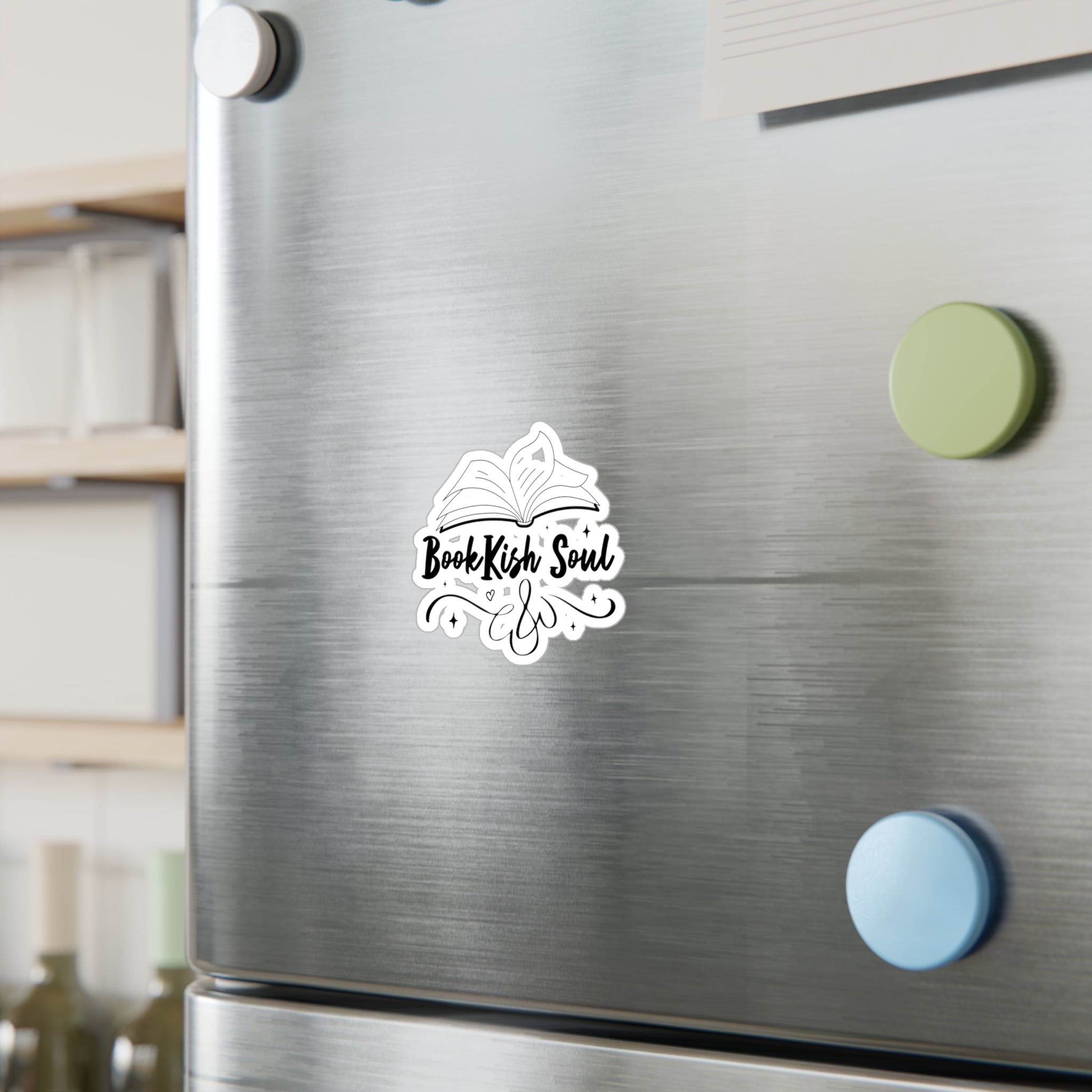 Bookish Soul Kiss-Cut Vinyl Sticker — Open Book Literary Decal for Laptops, Water Bottles, & Journals