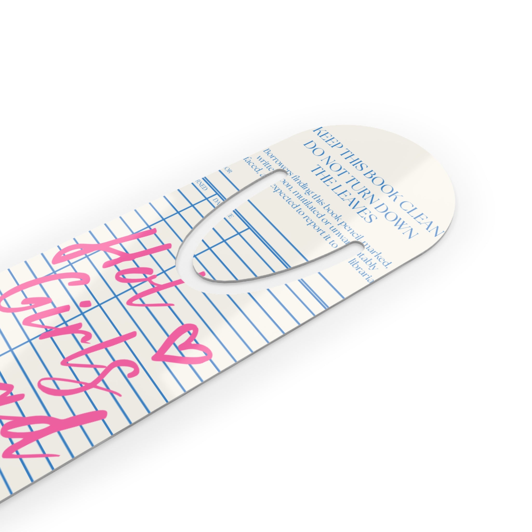 Bookmark - "Hot Girls Read Books" Feminine Literary Bookmark, Pink Script Book Lover Gift