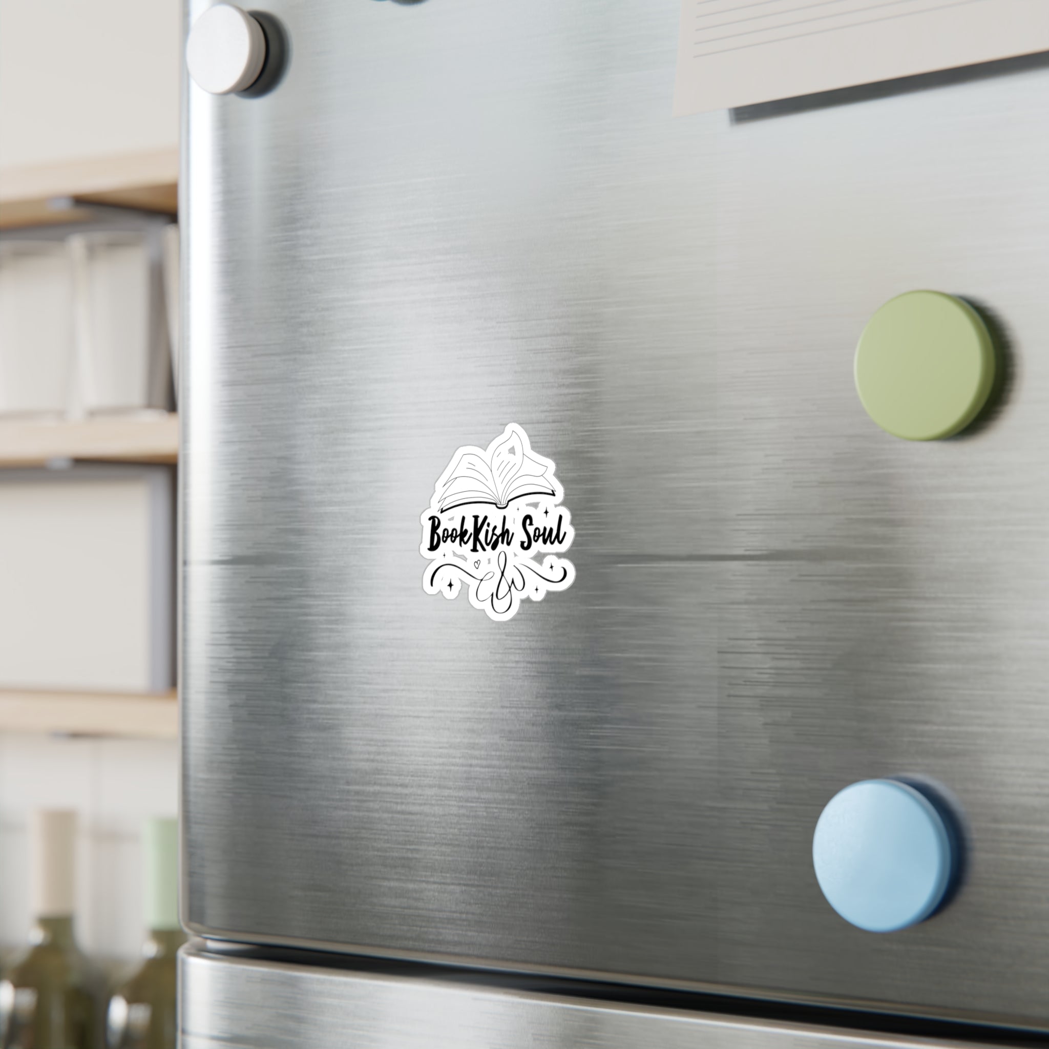 Bookish Soul Kiss-Cut Vinyl Sticker — Open Book Literary Decal for Laptops, Water Bottles, & Journals