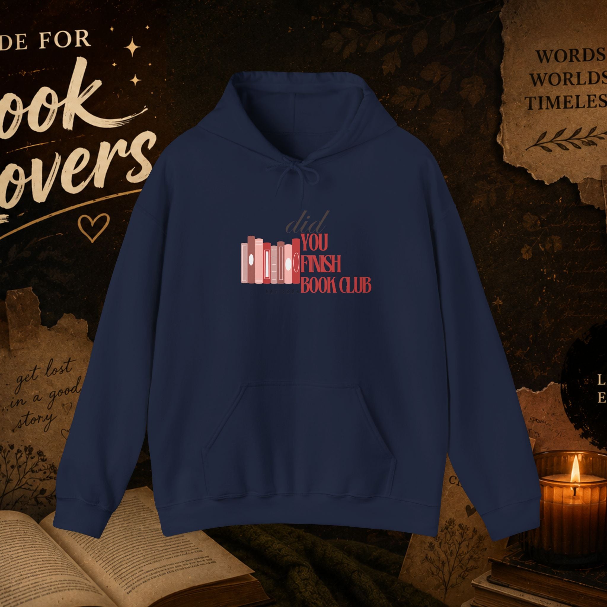 Book Club Hoodie — “Did You Finish? Book Club” Cozy Reader Sweatshirt