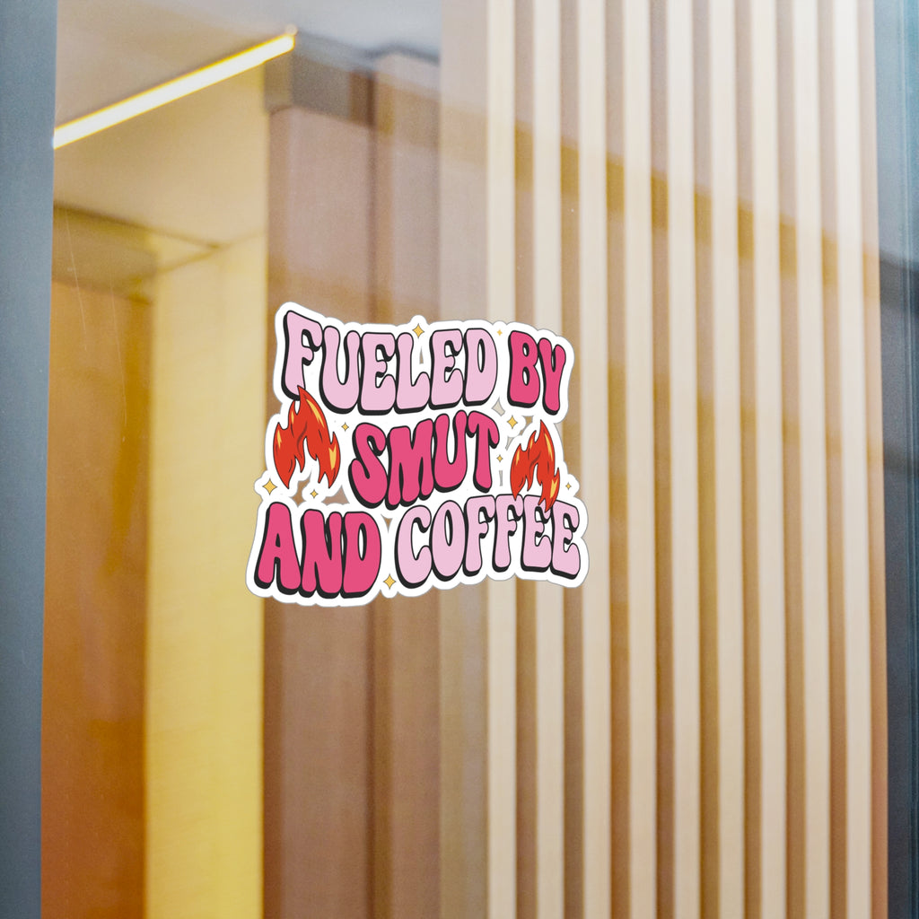 Sticker — "Fueled by Smut and Coffee" Kiss-Cut Vinyl Decal