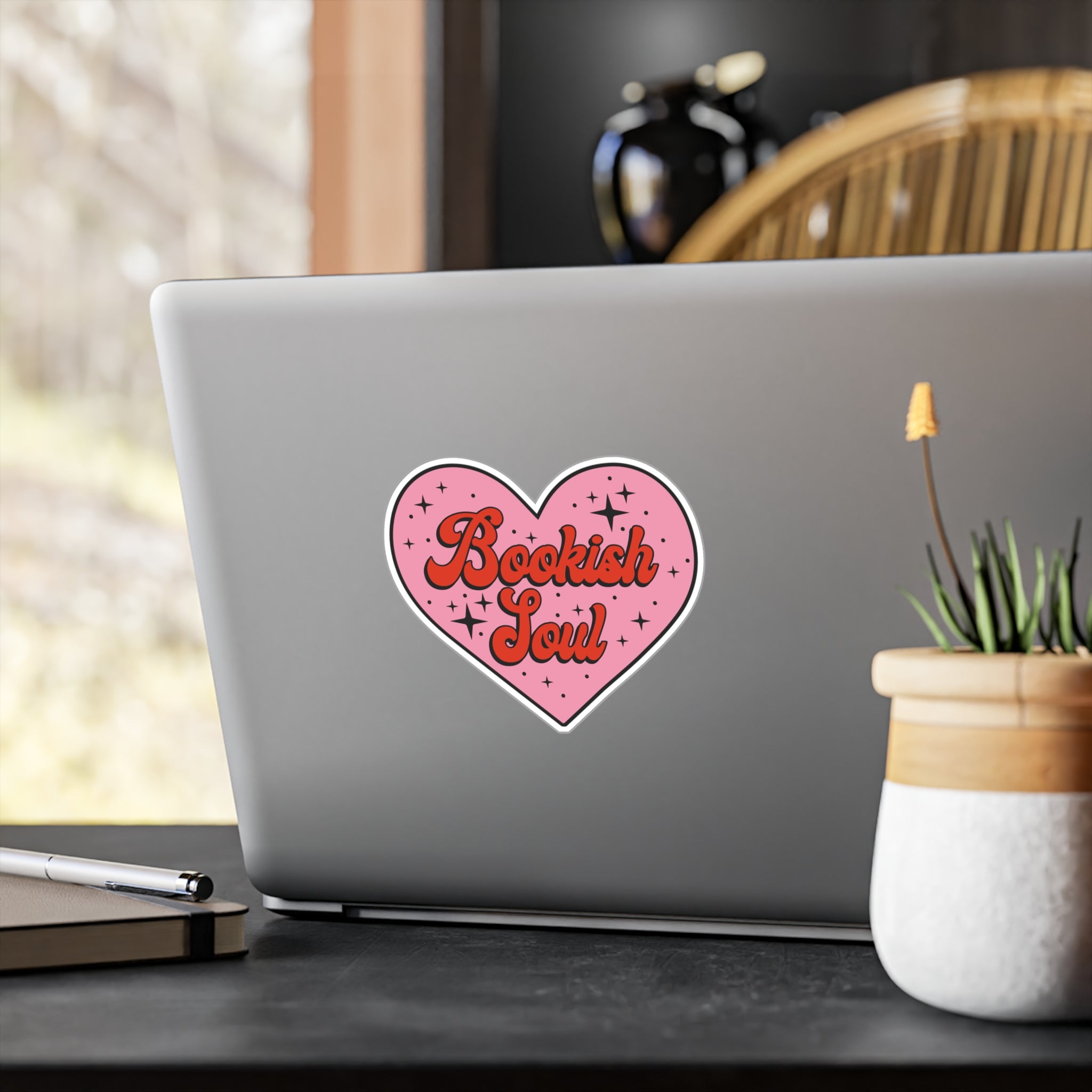 Bookish Soul Heart Sticker - Kiss-Cut Vinyl Decal for Book Lovers