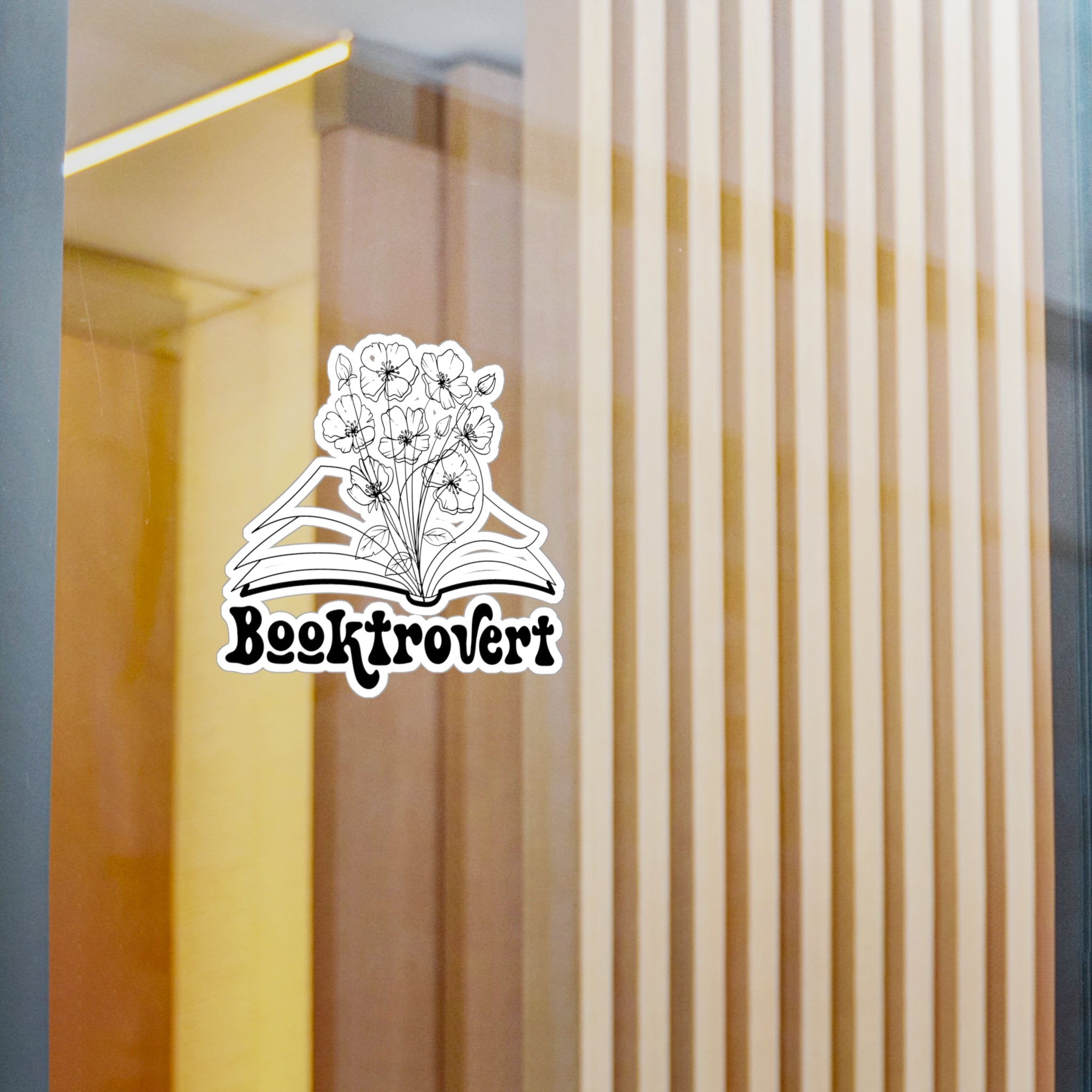 Booktrovert Vinyl Sticker — Floral Open Book Kiss-Cut Decal for Laptops, Water Bottles & Journals